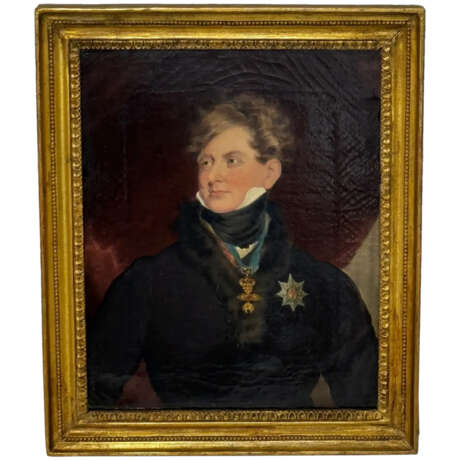 19th Century Oil Painting King George IV Öl auf Leinwand portait Portraiture Vereinigtes Königreich Georgianische Periode 19th century - Foto 1