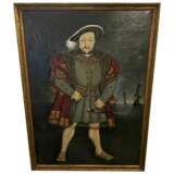 Huge Oil Painting King Henry VIII Cyrus Huile sur toile Portrait Royaume-Uni Tudor 1935 - photo 1