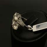 Platinum ring with diamonds and synthetic moissanites Platinum Other style 21th century - photo 3