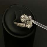 Platinum ring with diamonds and synthetic moissanites Platinum Other style 21th century - photo 8