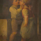 Emil Pirchan (1844-1929) -attributed two children oil on canvas signed upper left framed on the reverse paper labels - Foto 2
