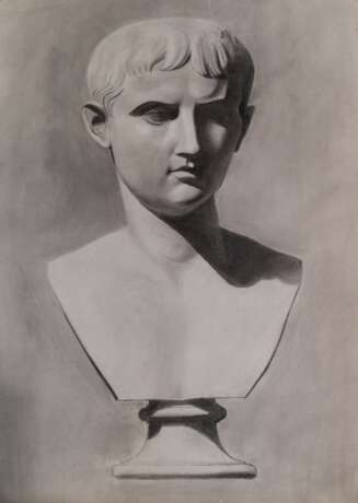 Studie um 1800 "Büste eines Herren", Zeichnung, Blatt an den Rändern eingerissen, 63x44,5 cm, ungerahmt - photo 1