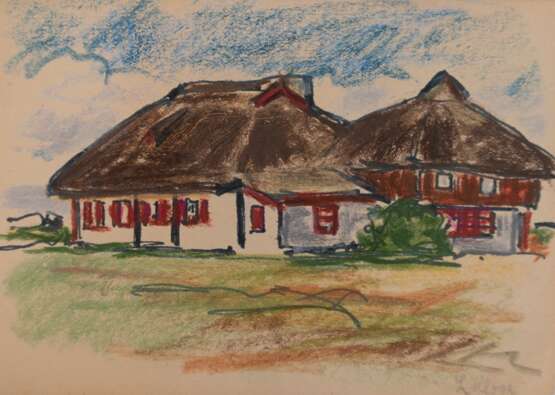 Klose, Liselotte (1918 Magdeburg-2010 ebenda) "Haus auf Hiddensee", Zeichnung, sign. u.r., 14,5x21, cm, ungerahmt (Deutsche Landschafts- und Portraitmalerin. Nach erstem Malunterricht bei M. Fabricius studierte… - фото 1