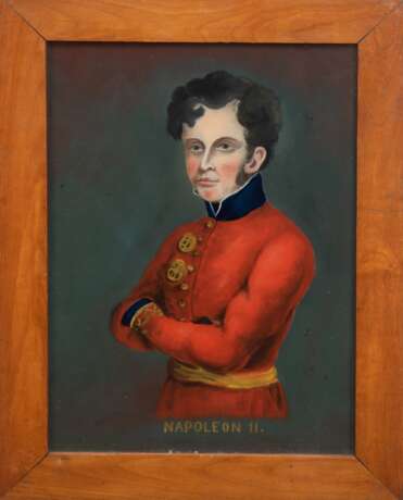 Hinterglasmalerei "Napoleon II", Porträt aus der Napoleon-Zeit, 32,5x23 cm, Rahmen - photo 1