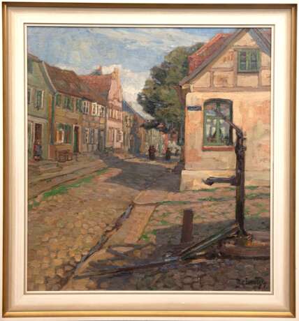 Zawadzky, Margarete von (1889-1964 Berlin) "Alte Straße in einer Kleinstadt", Öl/Mp., sign. u.r., 72x65 cm, Rahmen - Foto 2