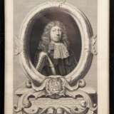 Plaes, David van der (1647-1704 Amsterdam) "Porträt Henrick Casimir Fürst von Nassau", Orig. Radierung von 1680, Blatt verschmutzt, im unteren Bereich eingerissen, 39,5x28 cm, hinter Glas und Rahmen - Foto 1