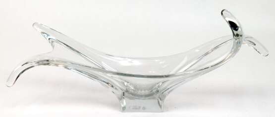 Murano-Glasschale, in Schiffchenform, 1950er Jahre, Klarglas, 15x36x9 cm - Foto 1