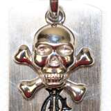 Großer, massiver Anhänger, Christian Audigier by Ed Hardy, signiert, 925er Silber, ca. 22,5 g, mit beweglichem Totenkopf, Maße mit Öse ca. 4,8 x 2,5 cm - Foto 1