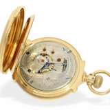 Taschenuhr: besonders schwere amerikanische 18K Goldsavonnette in Ausnahmequalität, rare "True-Box-Hinged-Blauer-Case", Elgin B.W. Raymond No. 2704128, 1887 - Foto 6