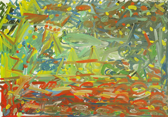 "Струна" Paper Gouache Abstract Expressionism Landscape painting Russia 2024 - photo 1