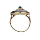 583 gold ring with emerald diamonds and blue enamel. Enamel Eclecticism 20th century - photo 5