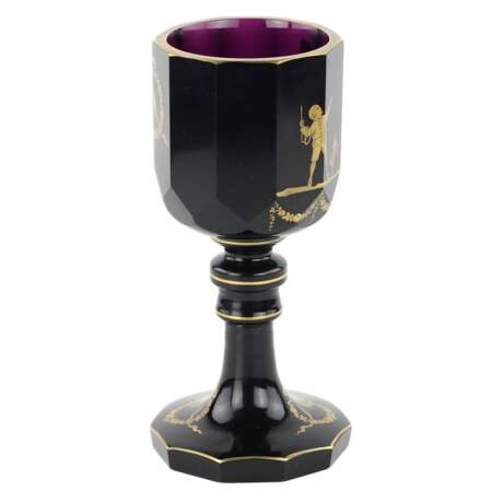 Decagonal violet crystal glass with gold decoration. St. Petersburg 1810. Crystal Empire Early 19th century - photo 5