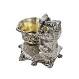 Plein d`esprit sali&egrave;re en argent avec un ours atelier Grachev.1889 Silber 84 Eclecticism Late 19th century - Foto 5