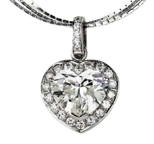 Pendentif COEUR en Or 18K avec un superbe diamant central de 302 Carats. Vicence. Italie. Diamants 21th century - photo 1