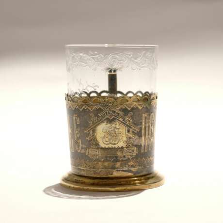 Glass holder Drink for health. Israel Yeseevich Zakhoder. Russia Moscow 1886. Silver 84 Neo-Russian Late 19th century - photo 4