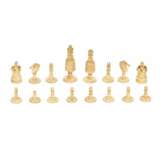 Set of chess pieces. Bone painted bone. Europe 19th century. Bone 19th century - photo 1