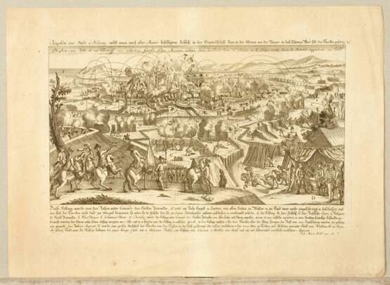 Engraving Siege of Ochakov 1788. Paper 19th century - photo 2