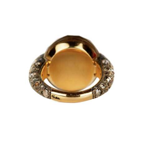 Cocktail gold ring 18K Pomellato Tango Smoky Quartz Diamond. Diamonds 21th century - photo 7