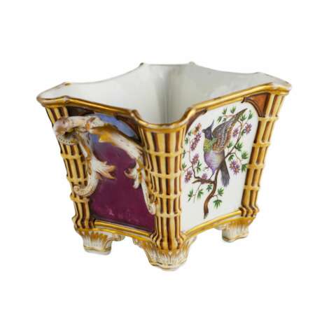 Porcelain Flowerpot from the Miklashevsky factory. Russia Mid-19th century. Porcelain Hand Painted Gilding Rococo Mid-19th century - photo 8