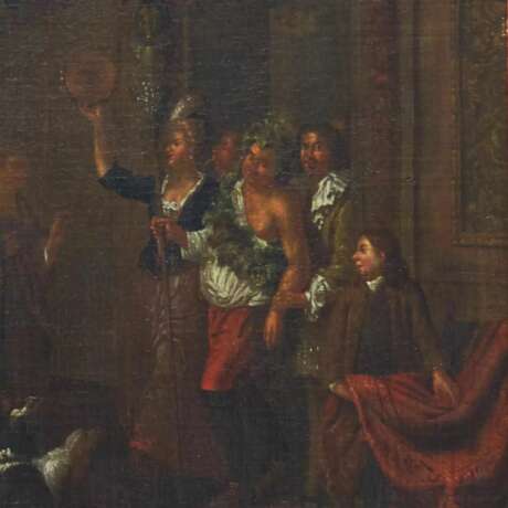 Peinture de genre hollandaise du XVIIIe si&egrave;cle. F&ecirc;te de Dionysos. Attribu&eacute; &agrave; Horemans Jan Joseff. Canvas oil Baroque 18th century - Foto 4