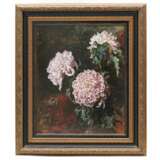 Julius Klever Fils de tr&egrave;fle. Nature morte de chrysanth&egrave;mes. 1920 oil on cardboard realism 20th century - Foto 1