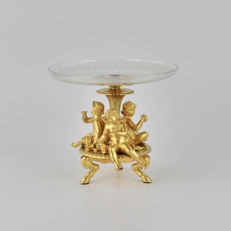 Delicate fruit vase of Napoleon III period. ES CALIER DE CRISTAL PARIS Gilded bronze brass Napoleon III At the turn of 19th -20th century - photo 4