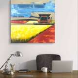 Сбор урожая Canvas on the subframe Acrylic Abstract art Rural landscape Russia 2024 - photo 4