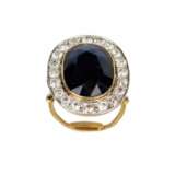 Gold platinum ring with sapphire and diamonds. Sapphire Eclecticism 20th century - photo 4