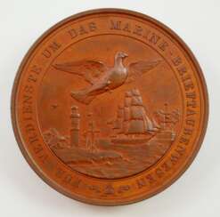 Preussen: Medaille für Verdienste um das Marine-Brieftaubenwesen, in Bronze.