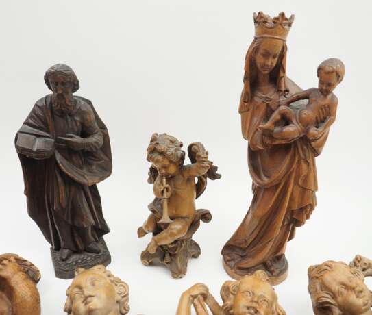 Holz Putten und Madonna aus Oberammergau - 8 Figuren. - Foto 3