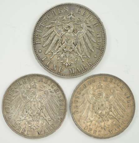 Sachsen: 5 Mark (1907) / 3 Mark (1911). - photo 2