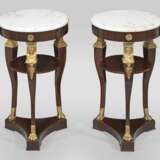 Pair of side tables in the Empire style Gilded bronze and marble Empire 20th century - photo 1