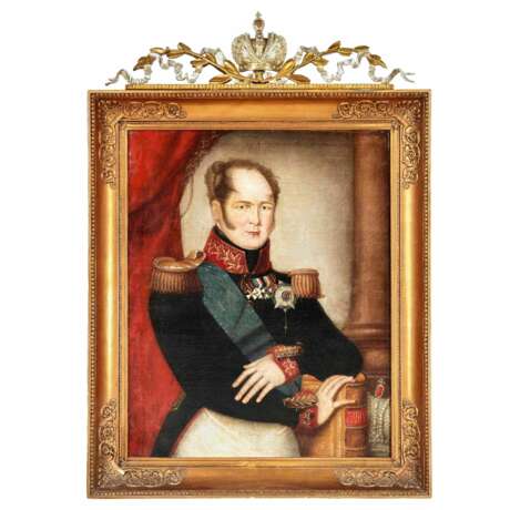 Roman Maksimovitch Volkov. Portrait du tsar russe Alexandre Ier premier quart du XIXe si&egrave;cle. Canvas oil Romanticism 19th century - photo 1