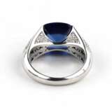 18K white gold ring with diamonds and tanzanite. Diamonds 21th century - photo 7