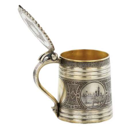 Russian beer mug made of silver. P. Ovchinnikov. 1871 Silver 84 Gilding Neo-Russian 19th century - photo 5