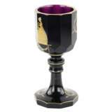 Decagonal violet crystal glass with gold decoration. St. Petersburg 1810. Crystal Empire Early 19th century - photo 3