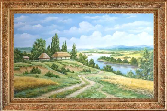 Картина № 118 Canvas on the subframe Oil on canvas Realism Rural landscape 2020 - photo 4