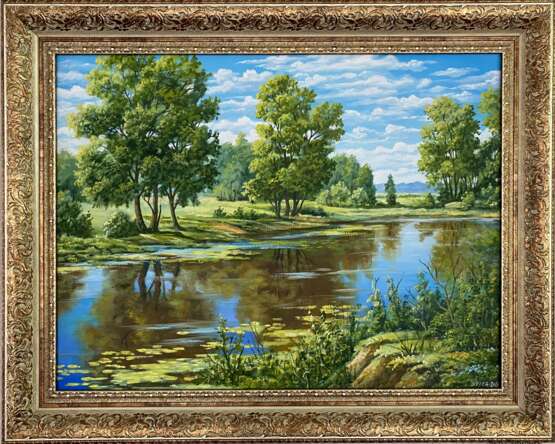 Картина № 119 Canvas on the subframe Oil on canvas Realism Summer landscape 2020 - photo 1