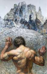 Gicl&eacute;e print on canvas, Sisyphus., 2023, by Kartashov Andrey, Russia, 21st century. 1 of 250 limited prints.