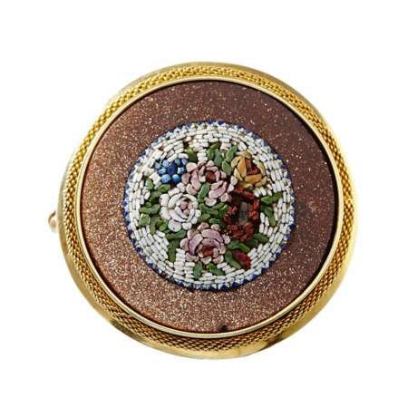 Broche en or 18 carats ornee d`un bouquet de micromosa&iuml;ques. Stockholm 1873 Or 19th century - photo 2