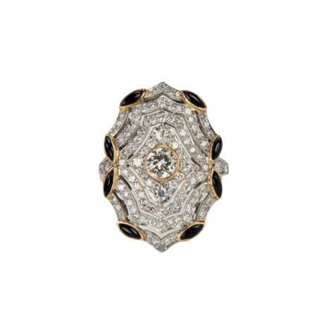 Gold ring with diamonds. Diamonds 20th century - photo 2