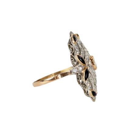 Gold ring with diamonds. Diamonds 20th century - photo 3