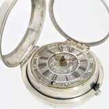 Taschenuhr: frühe englische Doppelgehäuse-Spindeluhr hoher Qualität, signiert Tompion London, vermutlich um 1700 - photo 5