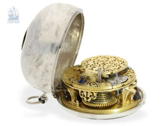 Taschenuhr: frühe englische Doppelgehäuse-Spindeluhr hoher Qualität, signiert Tompion London, vermutlich um 1700 - photo 7