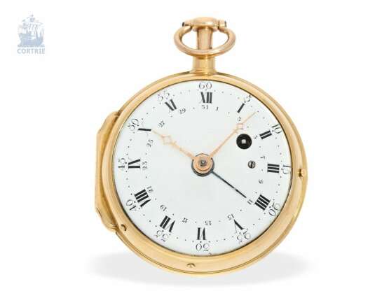 Taschenuhr: museale Sammleruhr, originale Uhr des königlichen Uhrmachers Julien Le Roy mit Doppelkomplikation: Repetition und Datum, Paris 1740, No. 1648 - photo 1
