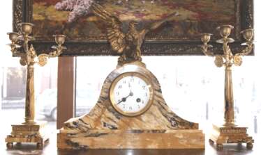  Uhr Kamin-Set "der Adler", Europa 1-te Geschlecht. Des zwanzigsten Jahrhunderts.