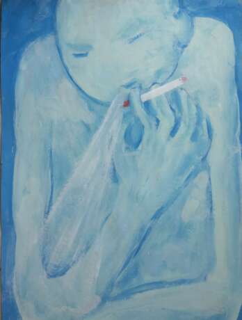 A morning cigarette Papier Peinture acrylique Postimpressionnisme Portrait Ukraine 2023 - photo 1