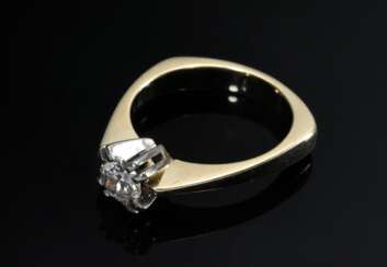 Gelb- und Weißgold 585 Ring mit Brillant Solitär (ca. 0.70ct/VVS/TW), 6,7g, Gr. 60