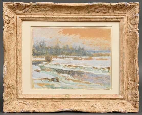 Eitner, Ernst (1867-1955) "Oberalster im Winter", Aquarell/Bleistift, verso Kauf- und Besitzerangabe, Impressionisten Rahmen, 26,3x33,8cm (m.R. 47x58cm) - Foto 2