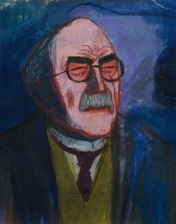 Kluth, Karl (1898-1972) "Herrenportrait" 1937, Farbkreide, u.r. sign./dat., freigestellt gerahmt, 48x39cm (m.R. 68,5x54cm), kleine Defekte - Foto 1